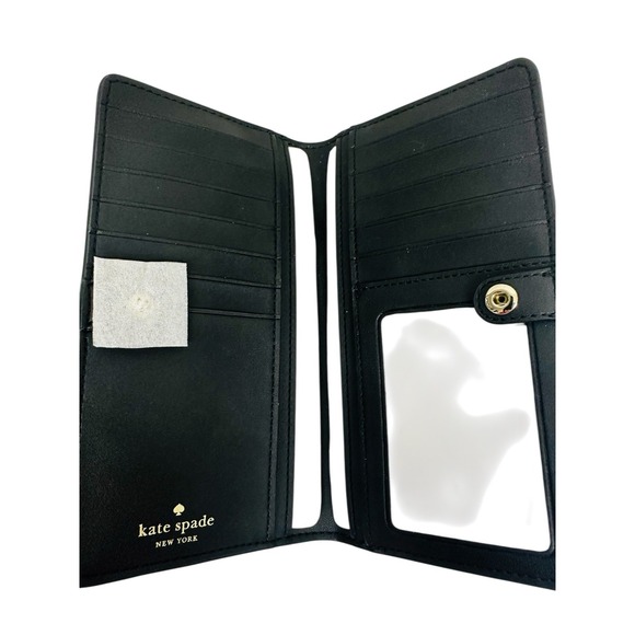 Kate Spade New York Slim Schuyler Billfold Wallet Saffiano PVC Black NWT - Picture 5 of 8